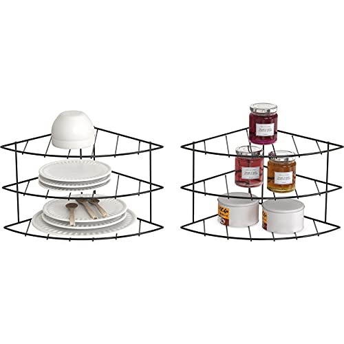 DecoBros 3 Tier Counter and Cabinet Corner Shelf Organizer