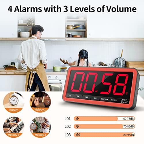 Large 7.8" Digital Timer (Black Red)