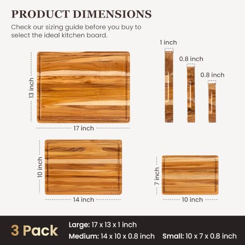 3 Piece Teak Cutting Board with Stand (3 Piece Set)