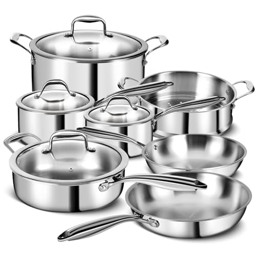 Triple Ply Stainless Steel Pots and Pans Set