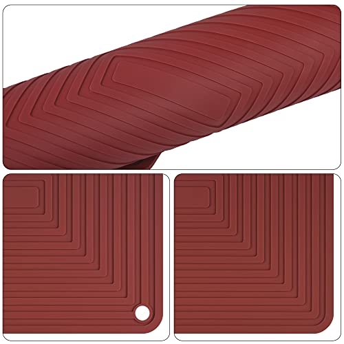 Silicone Trivets for Hot Dishes Pots and Pans (F: Melort Red)