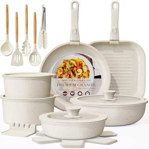 21 Pcs Pots and Pans Set Non Stick