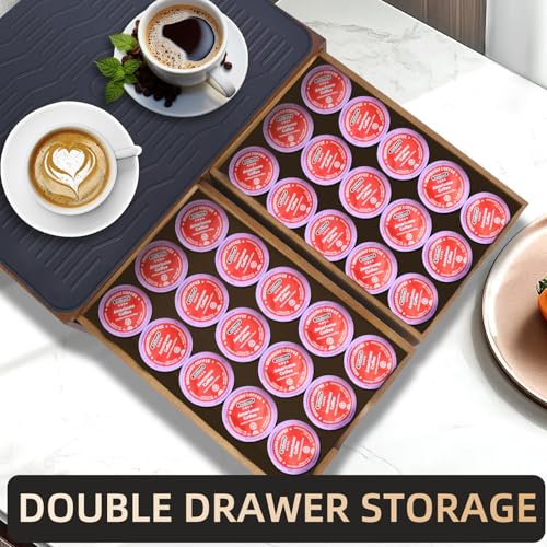 Wooden Coffee Pod Holder with Silicone Non