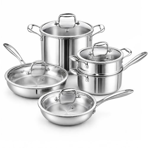 9 Piece Stainless Steel Cookware Set (9-Piece)