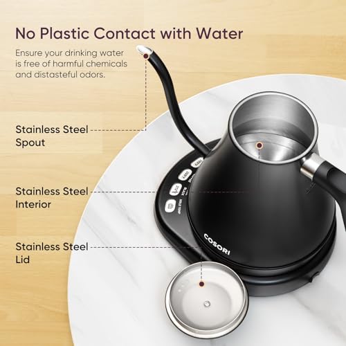 Electric Gooseneck Kettle Smart Bluetooth With Variable Temperature Control Stainless Steel Kettle electric water boiler