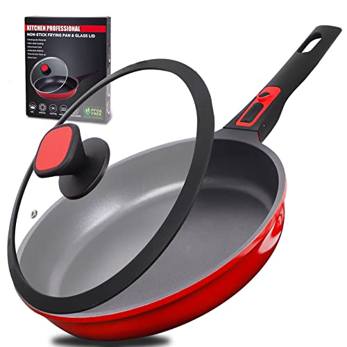 Nonstick Frying Pan Skillet with Silicone Lid