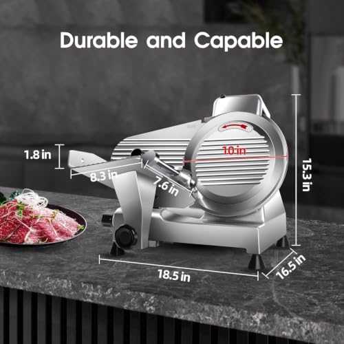 8.5 Inch Meat Slicer Machine 210W 0 (Silver / 8 inch)