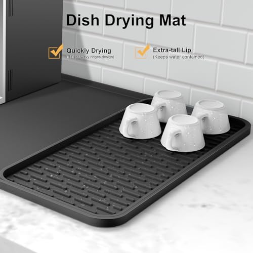 Silicone Coffee Mat with Detachable Dish Drying Mat