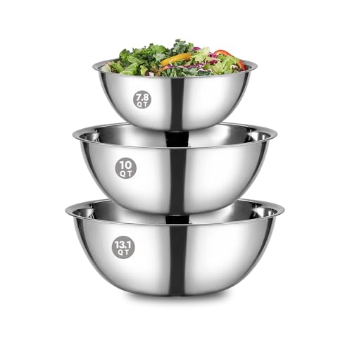 3 Piece Stainless Steel Mixing Bowls Set (Set of 3)