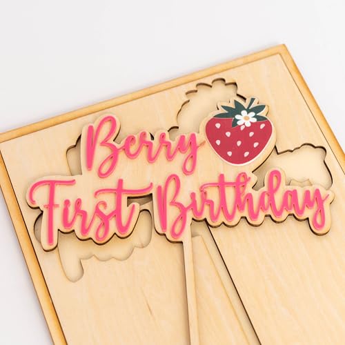 Strawberry Berry First Birthday Cake Topper