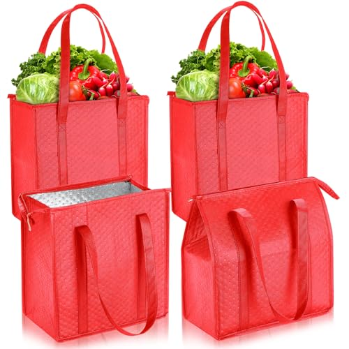 4 Pcs Insulated Grocery Bags Reusable