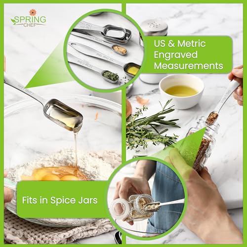 Stainless Steel Measuring Cups and Spoons Set of 10 w