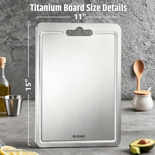 Titanium Cutting Board for Kitchen with Juice Groove (X-Large)