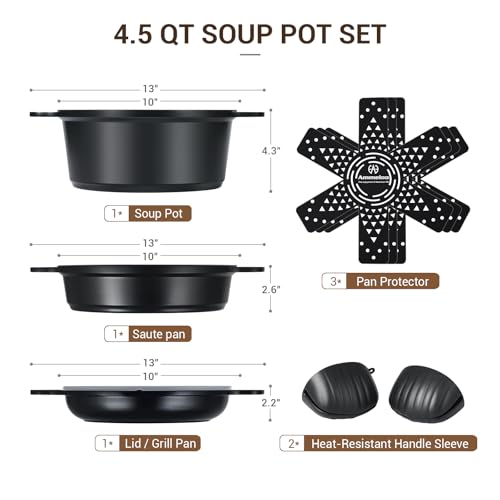4.5 Qt Non Stick Stock Pot with Lid