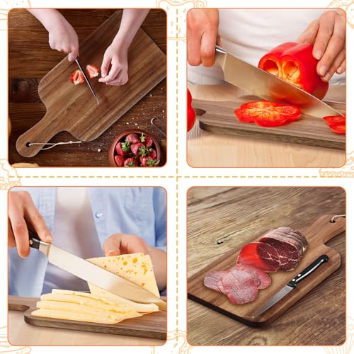 18 Pcs Cutting Board Bulk 15" x 7" Acacia Wood Chopping Board with Handle Wood Charcuterie Plank Engraving Serving Kitchen Planks for Wedding Housewarming Gift (15" X 7" / Acacia)