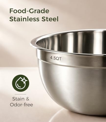 Stainless Steel Mixing Bowls (Beige)