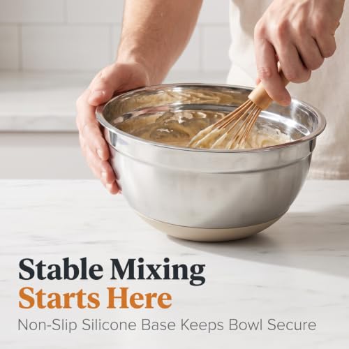 30PCS Mixing Bowls Measuring Cups and Spoons Set (Khaki / 9+7+14 - Bowls & Cups & Spoons)