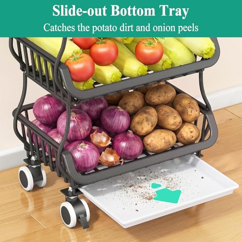 Fruit and Vegetable Basket Stand for Kitchen