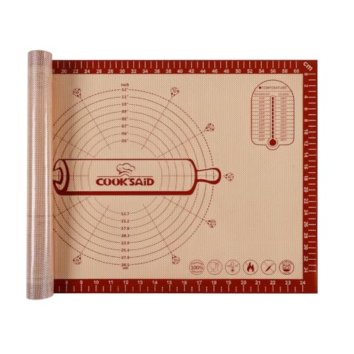 Silicone Pastry Mat Extra Large with Measurements 26''x16'' for Reusable