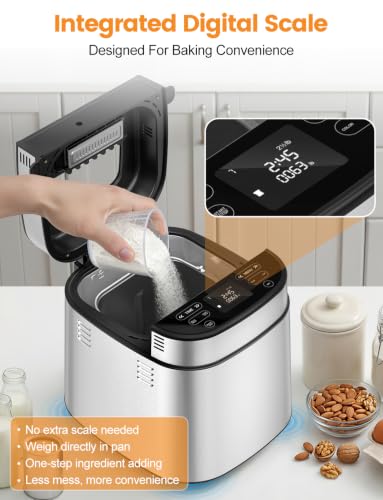 2026 Upgraded 2.5LB Bread Maker with Built (Milk White)
