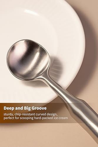 2Pcs Stainless Steel Ice Cream Scoop