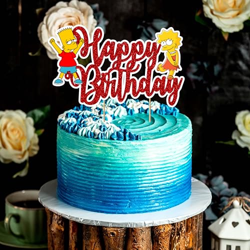 Happy birthday cake topper set