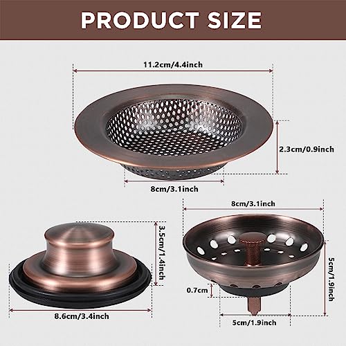 3 Pcs Sink Plug Stopper Disposal Drain Strainer