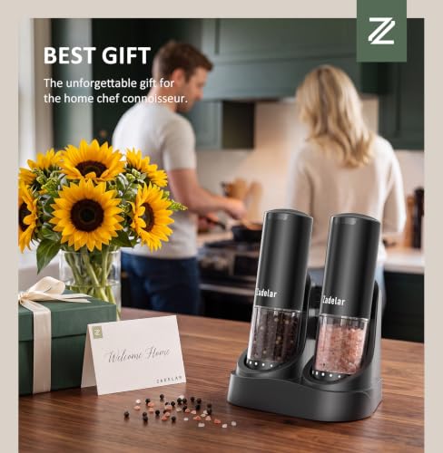 Electric Rechargeable Salt and Pepper Grinder Set