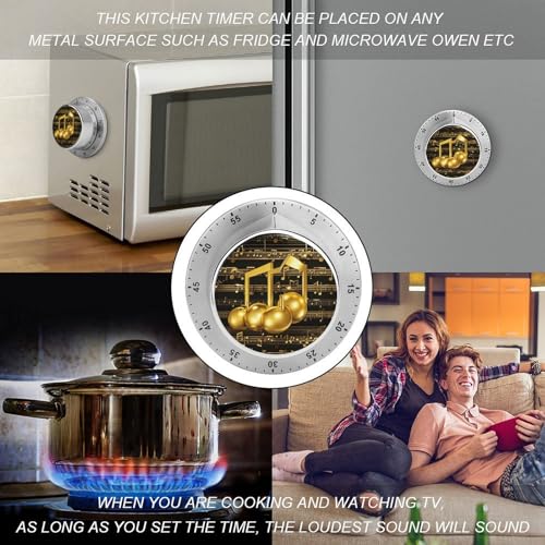 Gold Musical Note with Fallen Shiny Star Kitchen Timer (One Size / Gold Musical Note With Fallen Shiny Star)