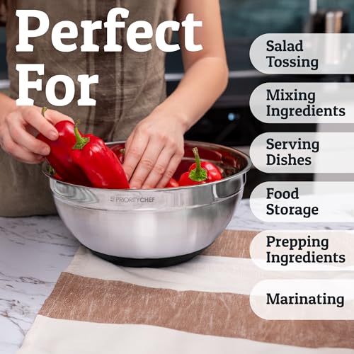 6pc Stainless Steel Mixing Bowls with Lids Set (Black)