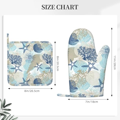 Oven Mitts and Pot Holders Set of 4 Silicone Kitchen Mitten Gloves and Non