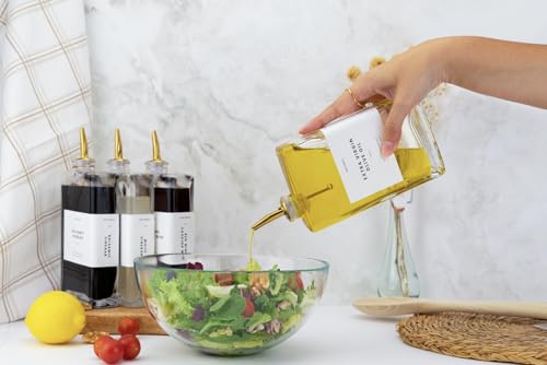 Olive Oil Dispenser Bottle for Kitchen (Gold / 500ml, Set of 2)