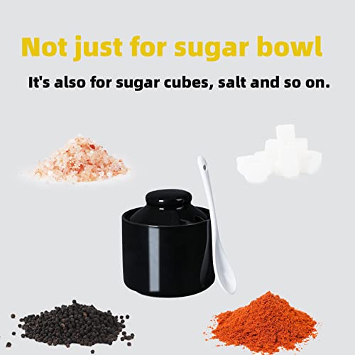 Ceramic Sugar Bowl with Lid and Spoon 8oz