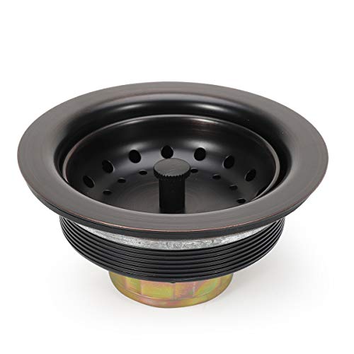 3-1/2 Inch Kitchen Sink Drain Assembly with Strainer Basket/Stopper, all Stainless Steel Durable and Rustproof