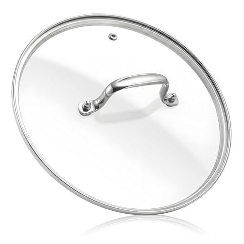 Universal Glass Lid for Frying Pan with Stainless Steel Handle