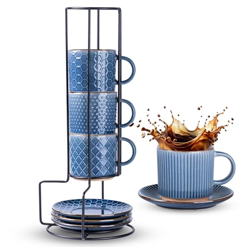 Stackable Coffee Mugs Set of 4