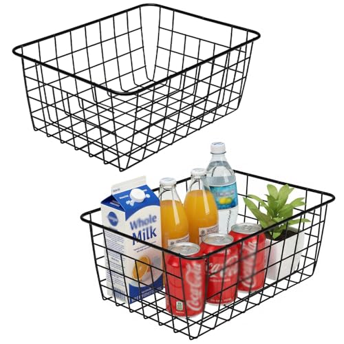 wire baskets with Handles Wire Storage Organizer Bin Baskets