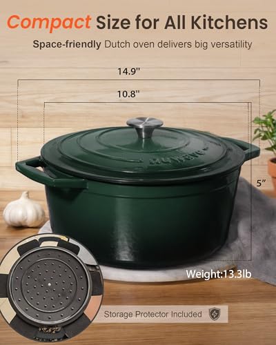 6QT Cast Iron Dutch Oven Pot with Lid