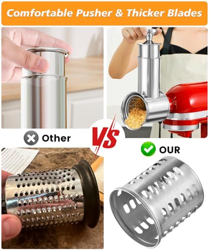 Stainless Steel Slicer Shredder Attachment for KitchenAid Stand Mixers