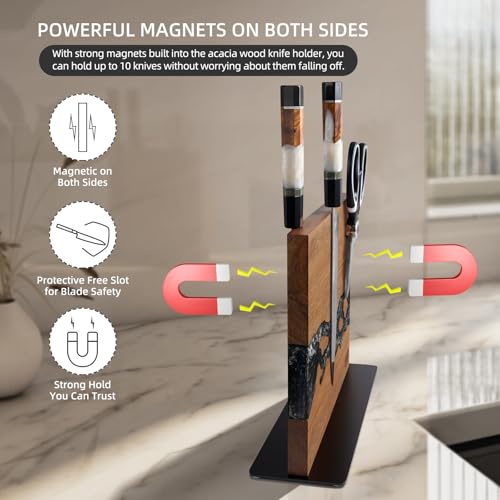 Wood Magnetic Knife Block