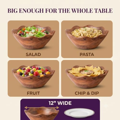 Wooden Salad Bowl Set