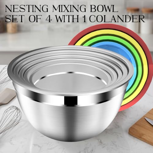 Colorful Mixing Bowls with Strainer (9PCS Multicolor)