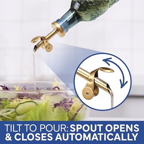 Glass Olive Oil Bottle Dispenser (Floral / Blue)