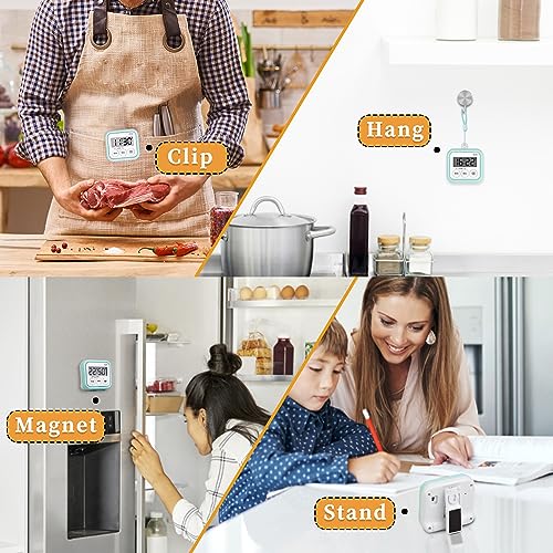 Timer Kitchen Timers for Cooking Classroom Timer for Kids Teachers Magnetic Digital Timers 4 Pack (Blue)