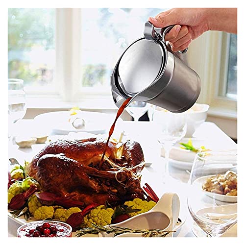 Gravy Boat Double Layer Insulation Flavor Sauce Pot Gravy Boat Serving Jug 450ml Kitchen Flavor Pot 304 Stainless Steel Sauce Jug