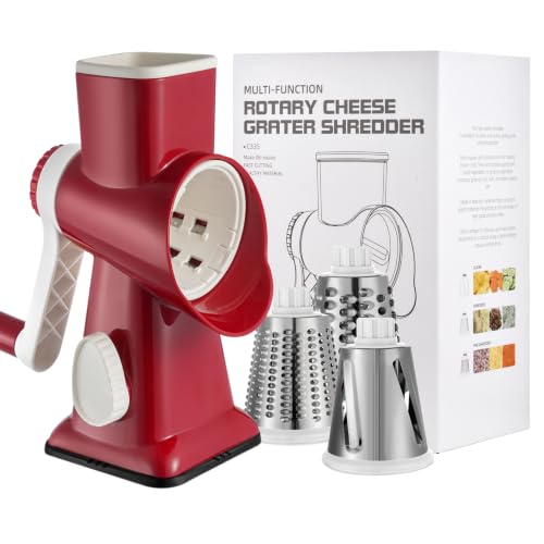 Cheese Grater Hand Crank Rotary Cheese Grater with Handle