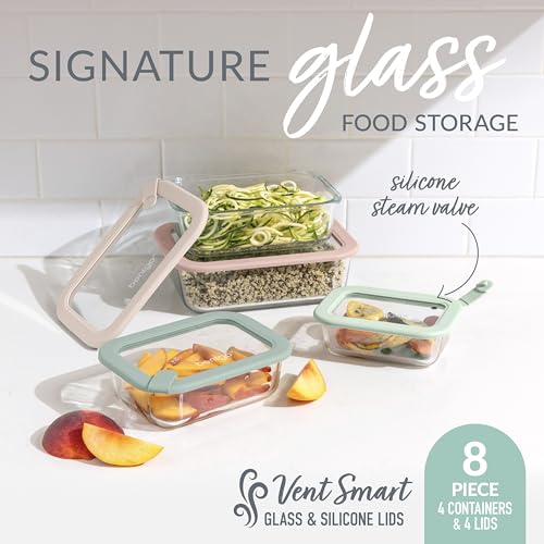 Signature Glass Food Storage Containers with Lids (Desert Sage)