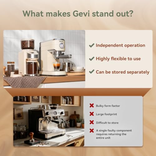20 Bar Espresso Machine with Conical Burr Anti (Ivory Beige)