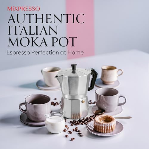 3 Cup Moka Pot Stovetop Espresso Maker (Stainless Steel / 3 Espresso Cups)