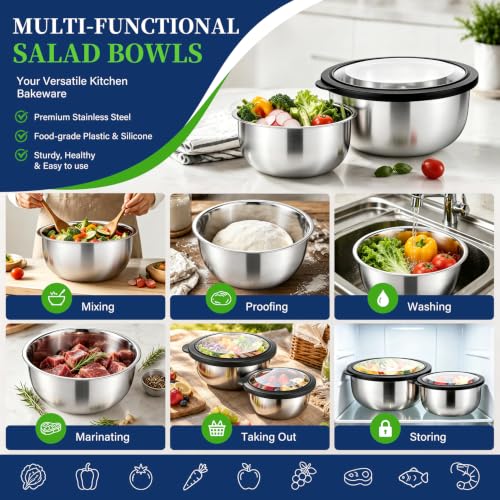 Mixing Bowls with Lids Set of 3 (Black)